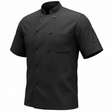 Chef Coat XXL Black Short Sleeve Men's Restaurant Uniform