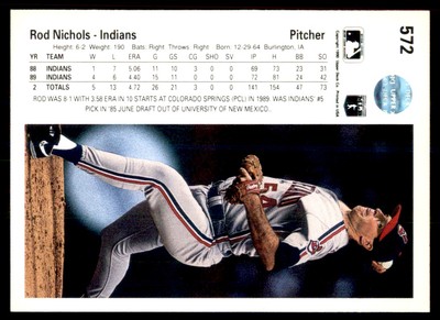 1990 Upper Deck Rod Nichols Cleveland Indians #572 | eBay