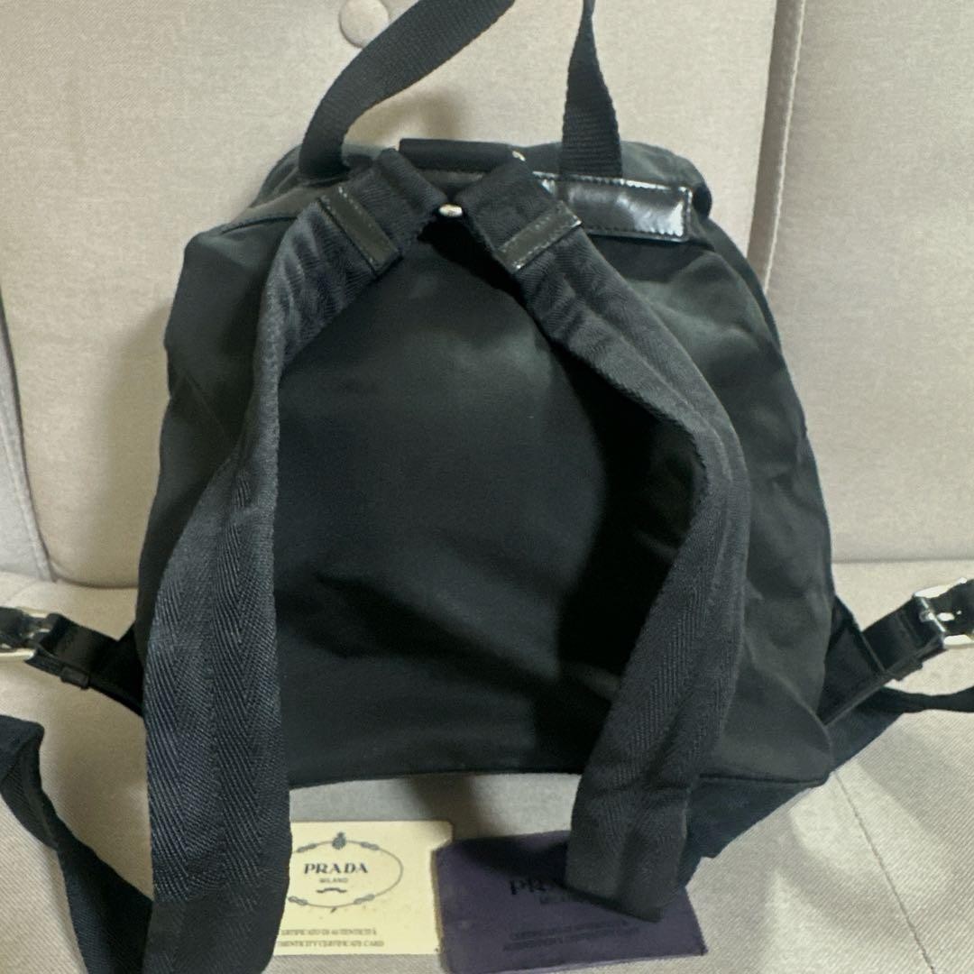 PRADA Rucksack Daypack Black Drawstring 100341 - image 4
