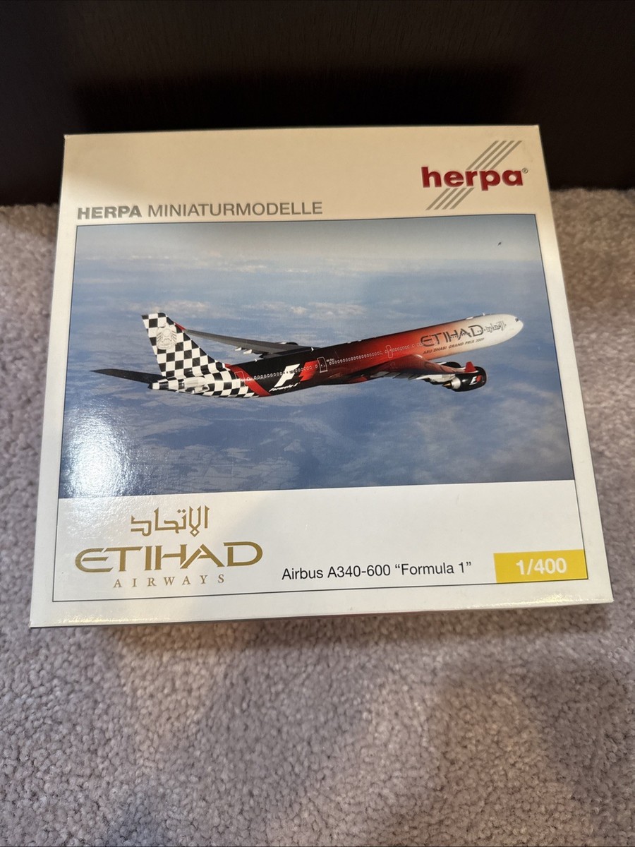 Herpa 1:400 Etihad Airways Airbus A340-600 Formula 1 Livery Rare
