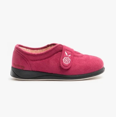 Padders CAMILLA Womens Comfort Loungewear/Nightwear Full Slippers-Cerise