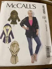 McCalls Pattern #M7333 Ms Unlined Blouson Jackets w/Hood - Sleeve Opts  Lg- XXL