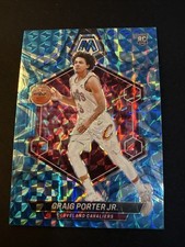 2023-24 Panini Mosaic Craig Porter Jr Rookie Card Reactive Blue Prizm #204 RC