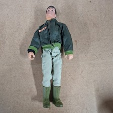 Hasbro 1993 Action Man 12" Figure Blue Pants, Flock Hair  In khaki  Oufit.