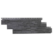 Dry Stacked Stone 41-1/2 In. X 13-1/8 In. Anthracite Vinyl Siding (10-Pack)
