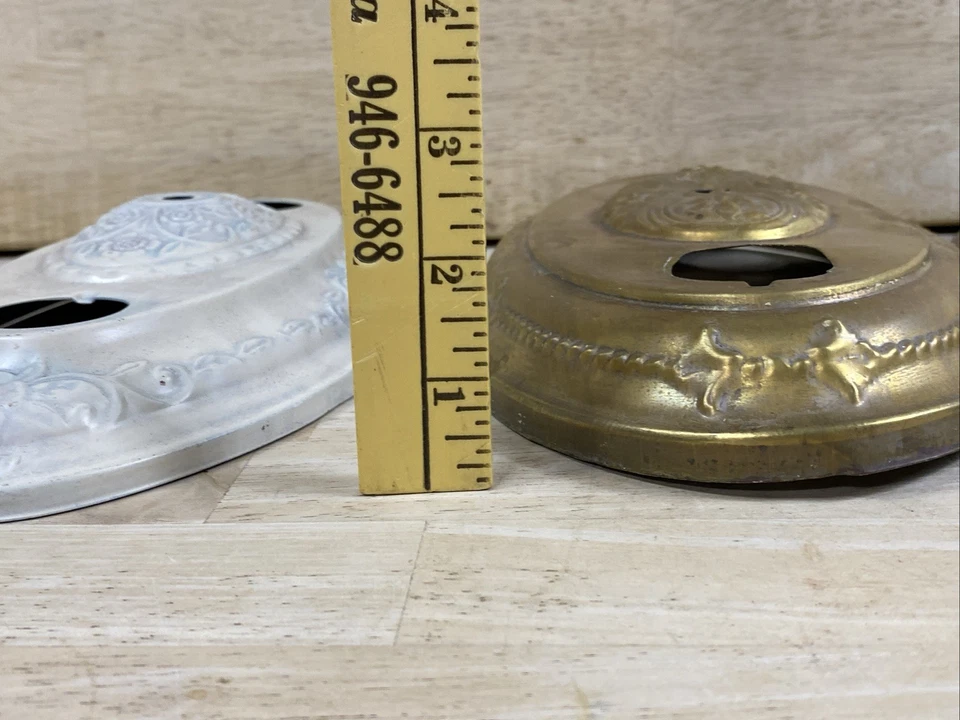 3 lámparas de techo victorianas antiguas de metal estaño/latón - SIN LUCES NI REMATE Foto 4 de 4