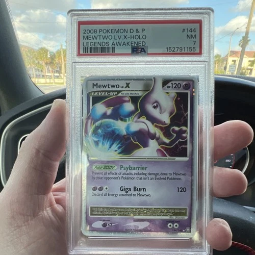 New ListingPokémon Mewtwo LV.X Legends Awakened 144/146 Holo Ultra Rare PSA 7 2008