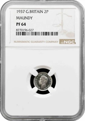 Großbritannien (Maundy) 2 Pence 1937, NGC PF64, "König George VI. (1937 - 1952)" - Bild 1 von 2