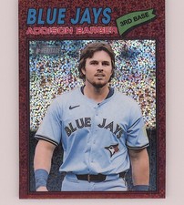 2026 Topps Heritage #370 Addison Barger Chrome Burgundy Sparkle Refractors