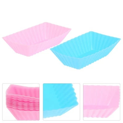 12 Pcs Moule Gâteau Silicone À Cupcake Antiadhésif Cuisson De Gâteaux En - Photo 1/4