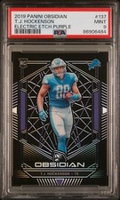2019 Panini Obsidian - Rookies T.J. Hockenson #137 Electric Etch Purple /75 (RC)