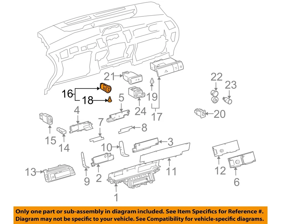 Interruptor de encendido usado se adapta a: Toyota Prius 2009 pulsador eléctrico grado A Foto 3 de 4