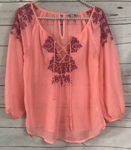 orange peasant blouse