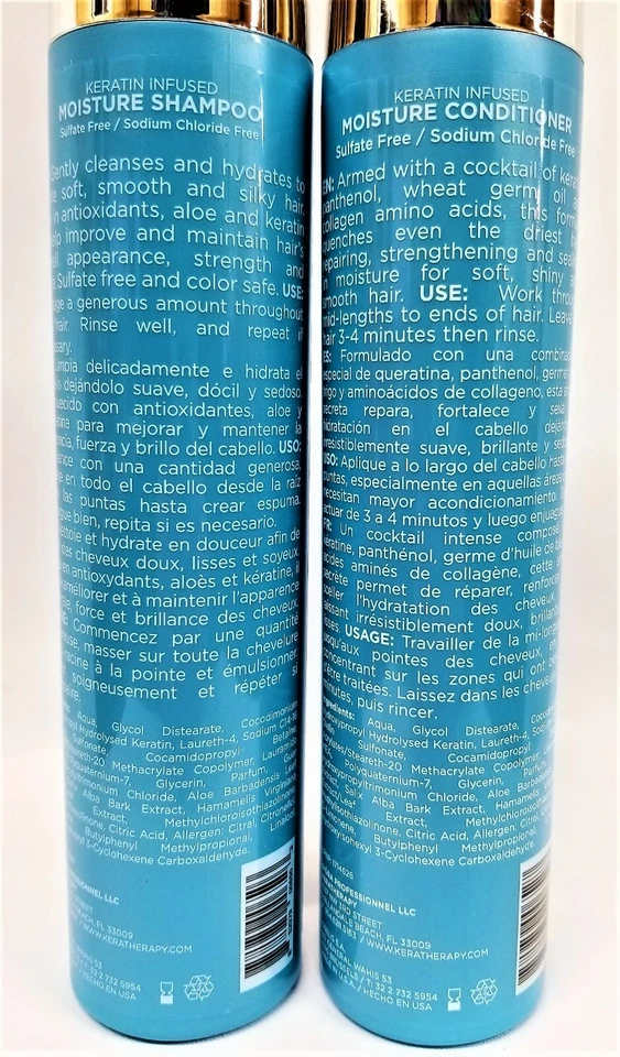 NUEVO - Champú y acondicionador con infusión de queratina de queraterapia DUO 10,1 oz EA. Foto 2 de 2