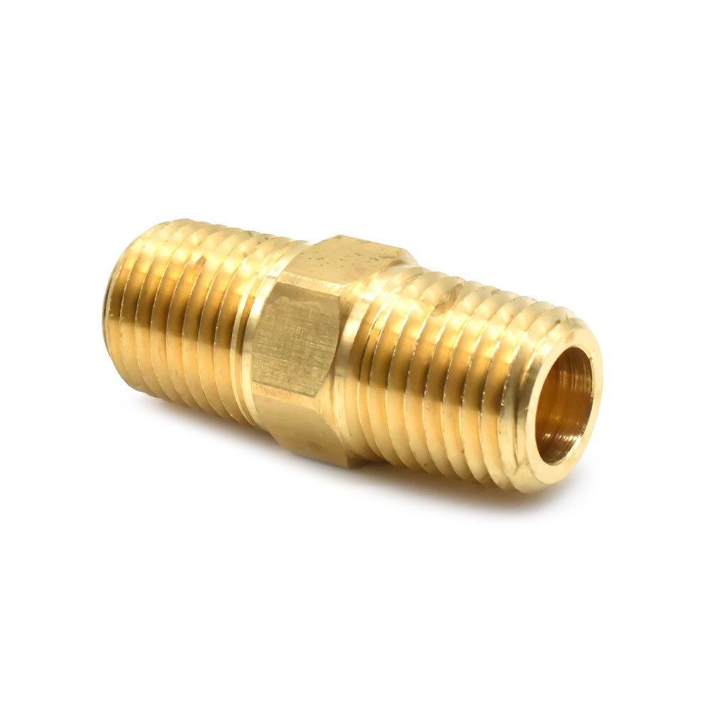 1/4" NPT Male thread Brass Hex Nipple pipe fitting air fuel water FA414