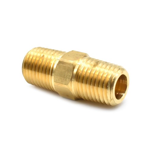 1/4" NPT Male thread Brass Hex Nipple pipe fitting air fuel water FA414