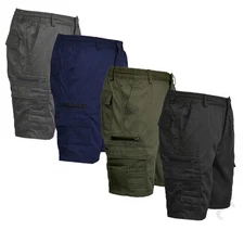 Mens Plain Casual Cotton Summer Elasticated Walking Cargo Combat Shorts M-6XL