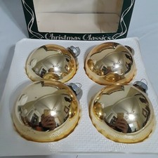 Vintage Krebs Christmas Tree Gold Glass Ornaments Made in USA