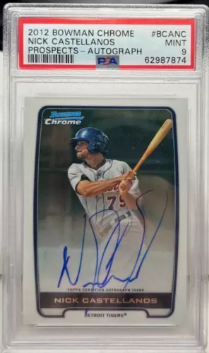 Nick Castellanos 2012 Bowman Chrome Prospects Autograph PSA 9 MINT - PHILLIES