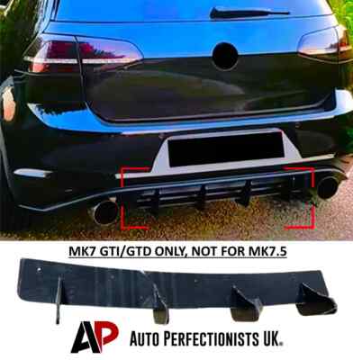 For VW Golf GTI MK7 Rear Blade Fin Diffuser & Side Splitters Spoiler Body 13-16