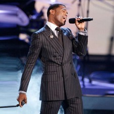 Mens Pinstriped Suit Wide Peak Lapel Blazer Wedding Formal Groom Tuxedos Custom