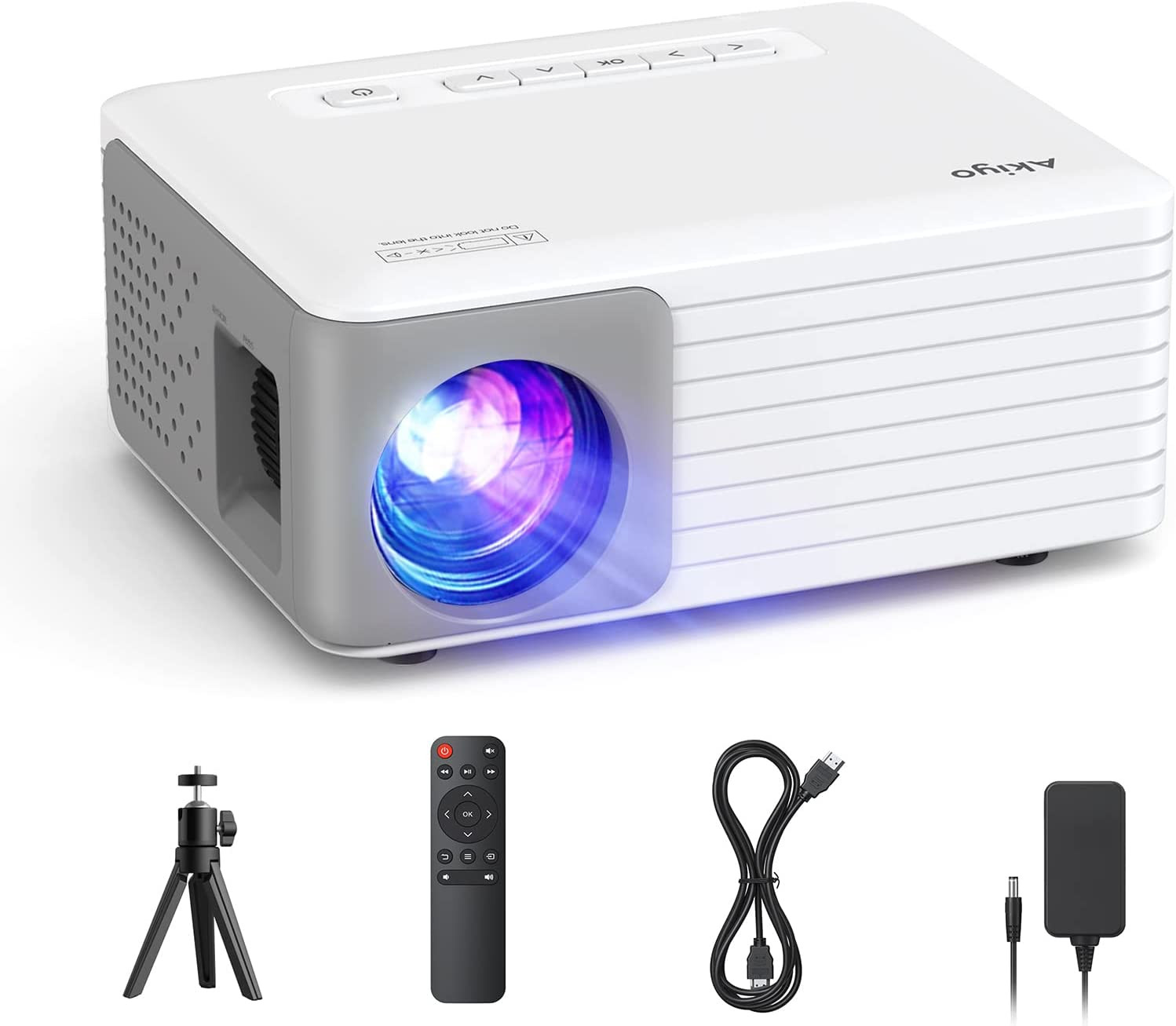 Videoproiettore 1080P Portatile 5000 Lumen - Cinema a Casa con Treppiede
