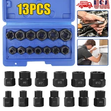 Impact Bolt Extractor Set Nut Remover Set Stripped Extraction Socket Tool 13PCS