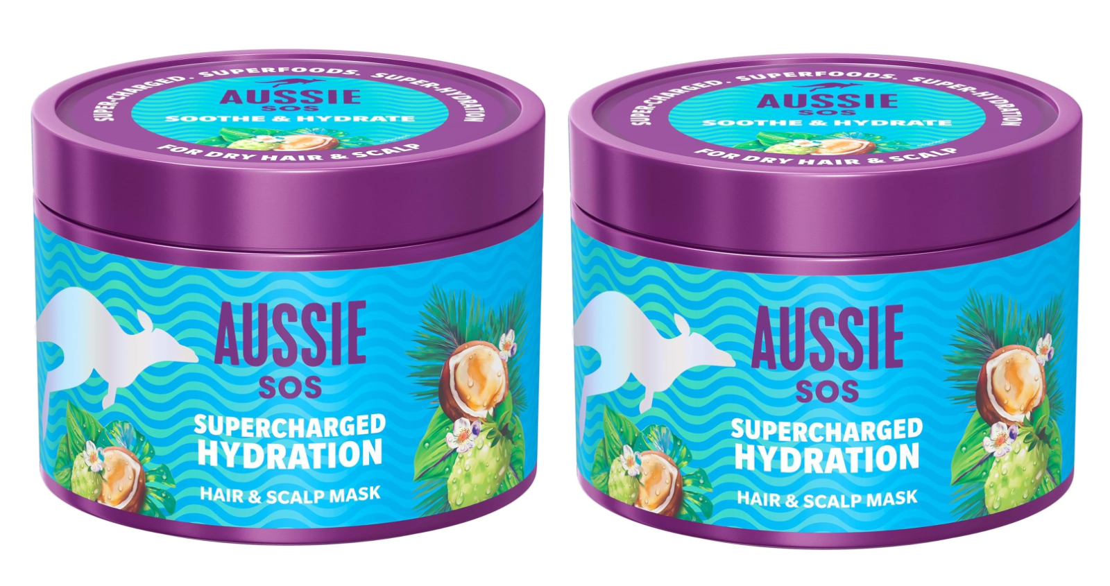 2x Aussie SOS Supercharged Hydration Scalp & Hair Mask Soothe Dry Scalp 500ml - Image 5