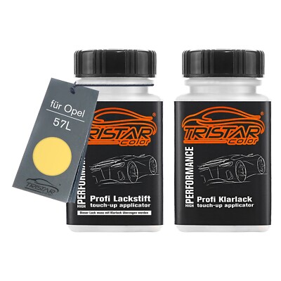 Autolack Lackstift Set für Opel 57L Ananasgelb Pineapple Yellow Basis Klarlack