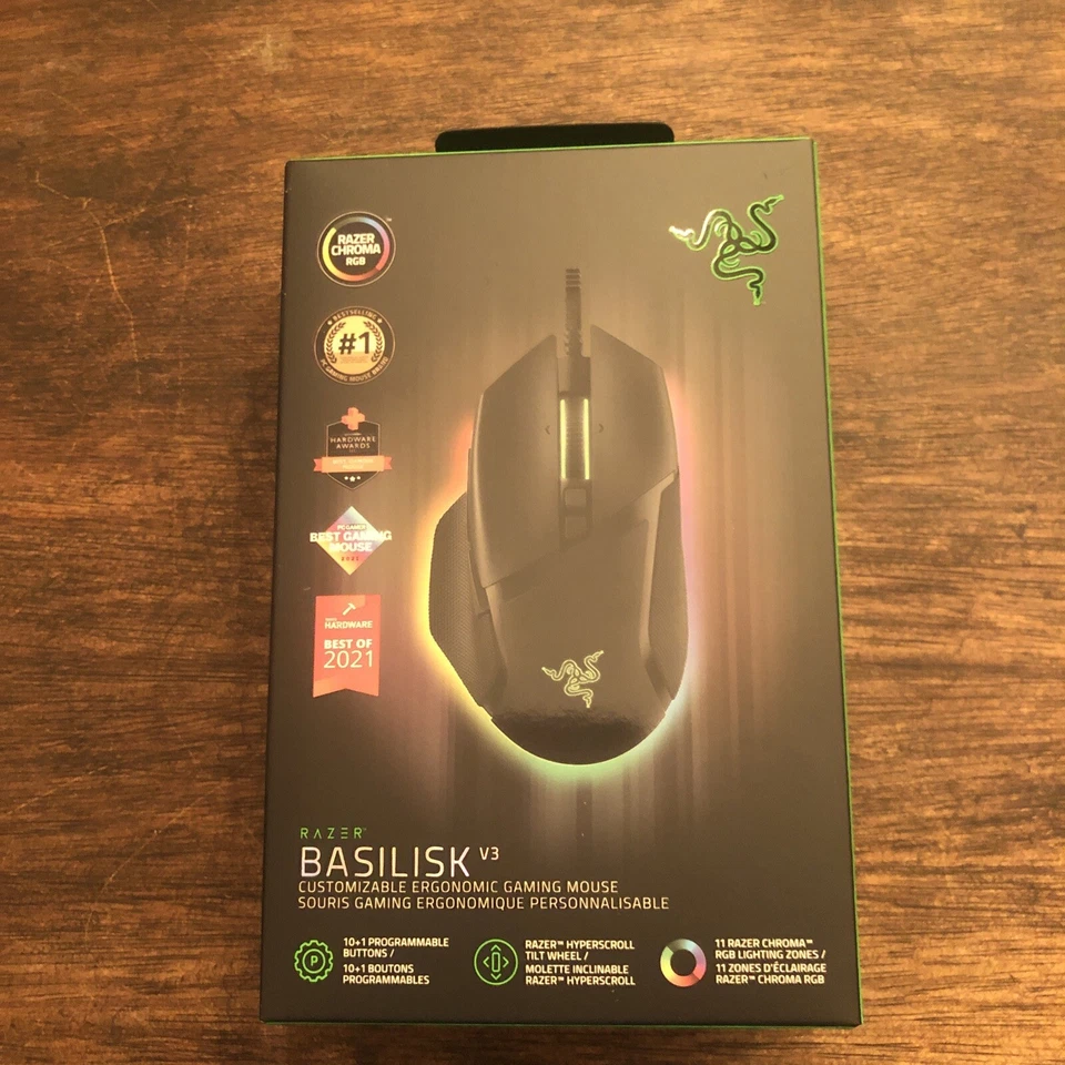 Razer Basilisk V3 Customizable Ergonomic Gaming Mouse, Chroma RGB Lighting NIB - Image 2 of 3