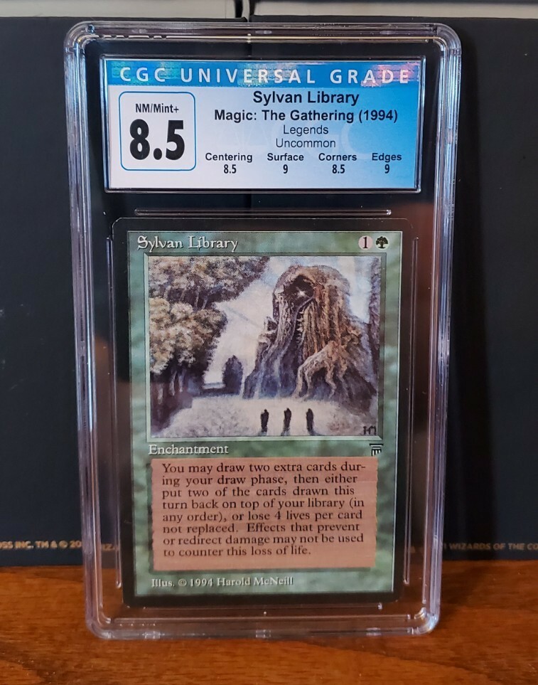 Sylvan Library  CGC GRADED 8.5 Magic the Gathering MtG Enchantment Card Legends