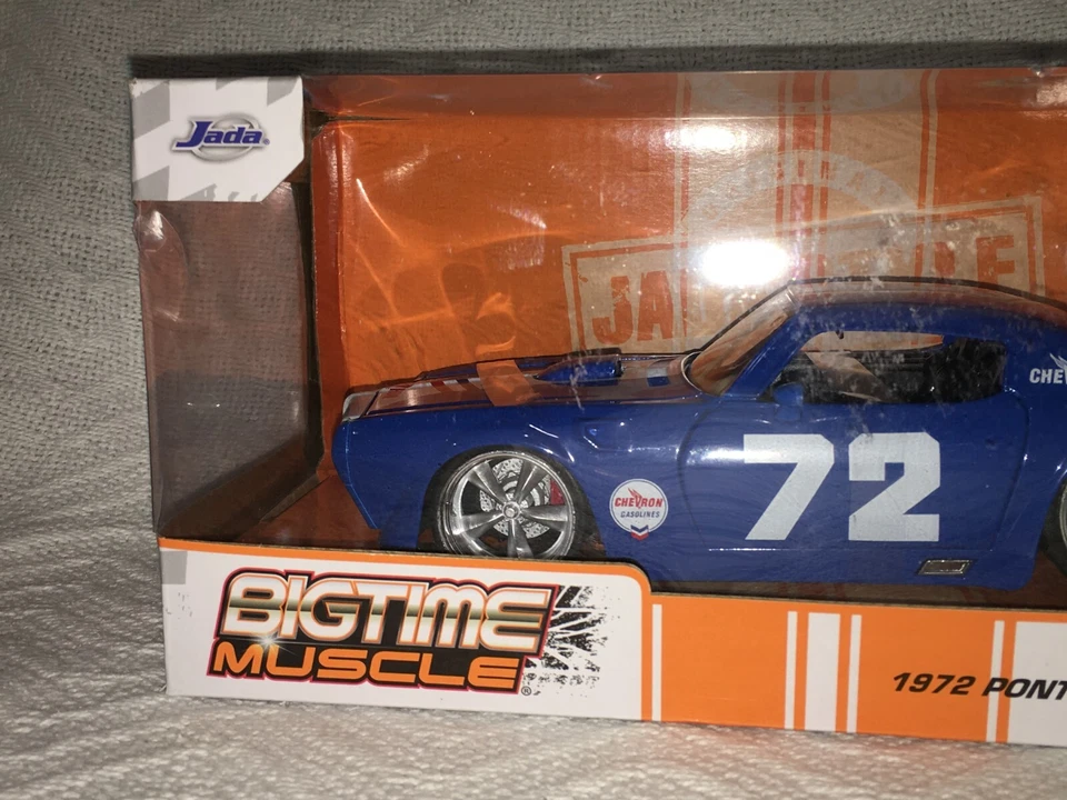 Pontiac Firebird 1972 #72 azul blanco raya 1/24 coche modelo diecast n.º 35026 Foto 3 de 4