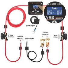 Adjustable Voltage Dual Battery Isolator 12V Steamer Smart Bank Isolator Charge