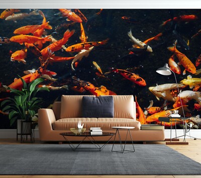 3D Goldfish E2674 Wallpaper Mural Paper Wall Print Indoor Murals CA Honey