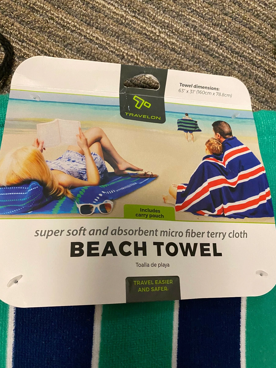 Travelon Beach Towel with carry pack Micro fiber size 63