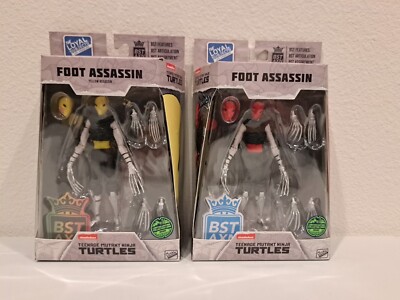 TMNT BST AXN Foot Assassin Lot Of 2 Yellow And Red Brand New W/ Limited Ed Cards