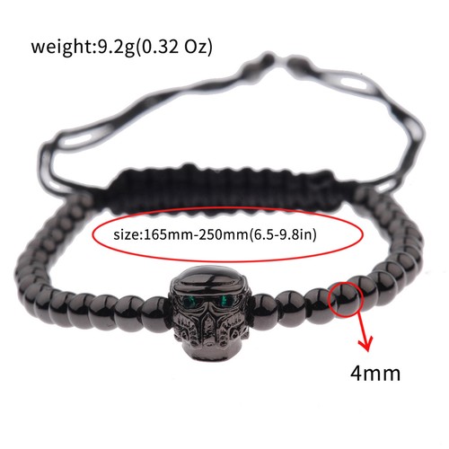 Charm Men's Cubic Zircon Bead Viking Buddha Batman Skull Bead Macrame Bracelets - Picture 55 of 115