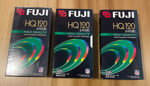 New Fujifilm Fuji HQ120 VHS 6 Hours Video Tape Blank -  Sealed Box + 2 opened