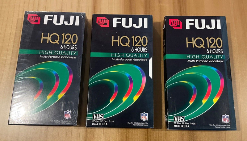 New Fujifilm Fuji HQ120 VHS 6 Hours Video Tape Blank -  Sealed Box + 2 opened