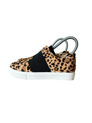 Steve Madden Size Flats Leopard Print Real Fur/Cow Hair Slip