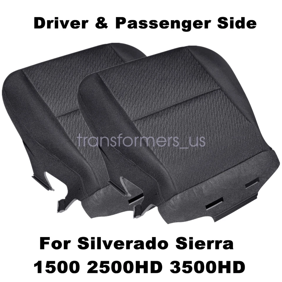 Cubierta de asiento inferior de tela negra para conductor y pasajero GMC Sierra Yukon 2007-2014 Foto 3 de 4