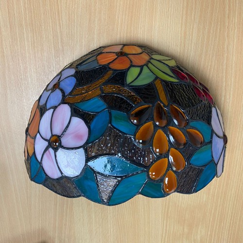 Tiffany Style Multicolor Wall Light Sconce 12" Uplighter Shade Stained Glass E27 - Picture 44 of 54