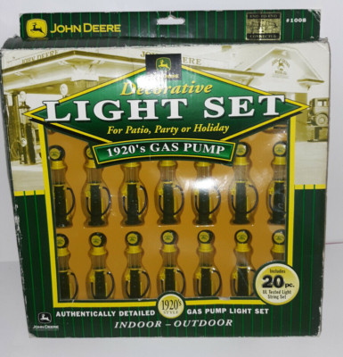 John Deere 20pc Decorative Lights 1920's Gas Pumps String Party Patio In Or Out