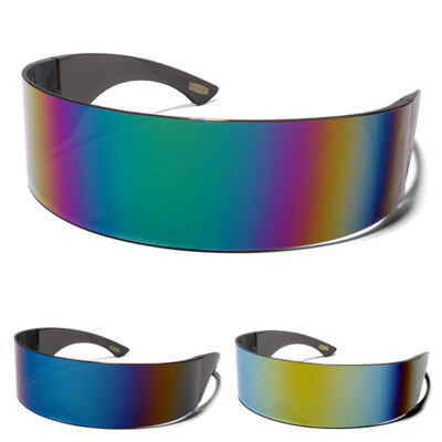 ShadyVEU Cyclops Single Lens Shield Mirrored Reflective Alien Sunglasses Rave UV