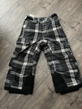 Columbia Bugaboo XXS 4 Years Blue & Blk Plaid snow pants ski adjustable