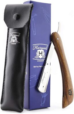 Barber Pouch Razor Wooden Barber Straight Cut Throat Shaving Razor Rasoir Cutting ...