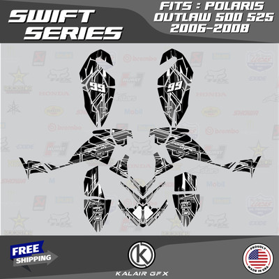 Graphics Kit for Polaris Outlaw 500 525 2006-2008 Swift Series - WHITE