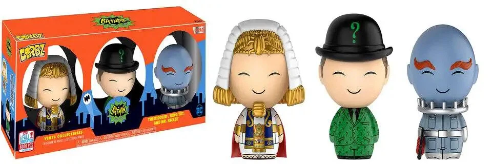 Batman 1966 Classic TV The Riddler, King Tut & Mr Freeze Dorbz Vinyl Figure 3-PK Foto 2 de 2