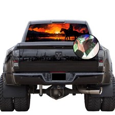 Truck Back Window Graphics Cowboy Horse P593 See Through Rear Decal
