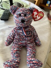 RARE Ty Beanie Baby USA 2000 Bear Proud to Be An American, with tag error